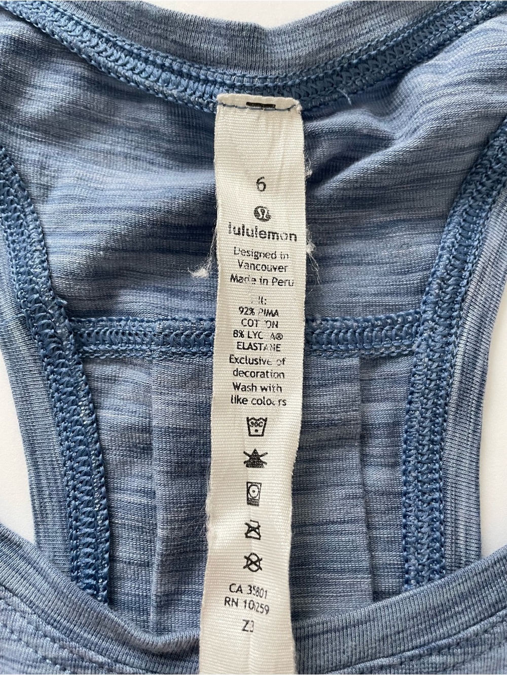 lululemon Performance Racerback Tank Top - Blue - Picture 2 of 5